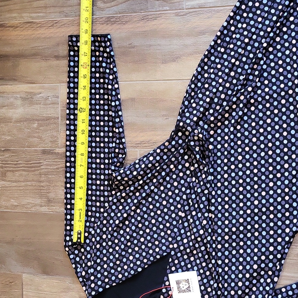 Anne Klein Navy and White Polka Dot Long Sleeve Wrap Dress - Picture 8 of 14